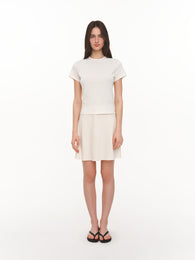 Satin mini skirt ivory