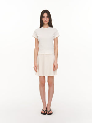 Satin mini skirt ivory