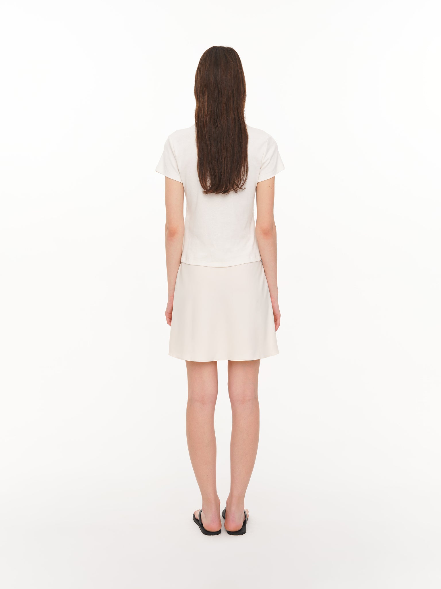 Satin mini skirt ivory