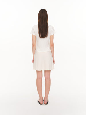 Satin mini skirt ivory