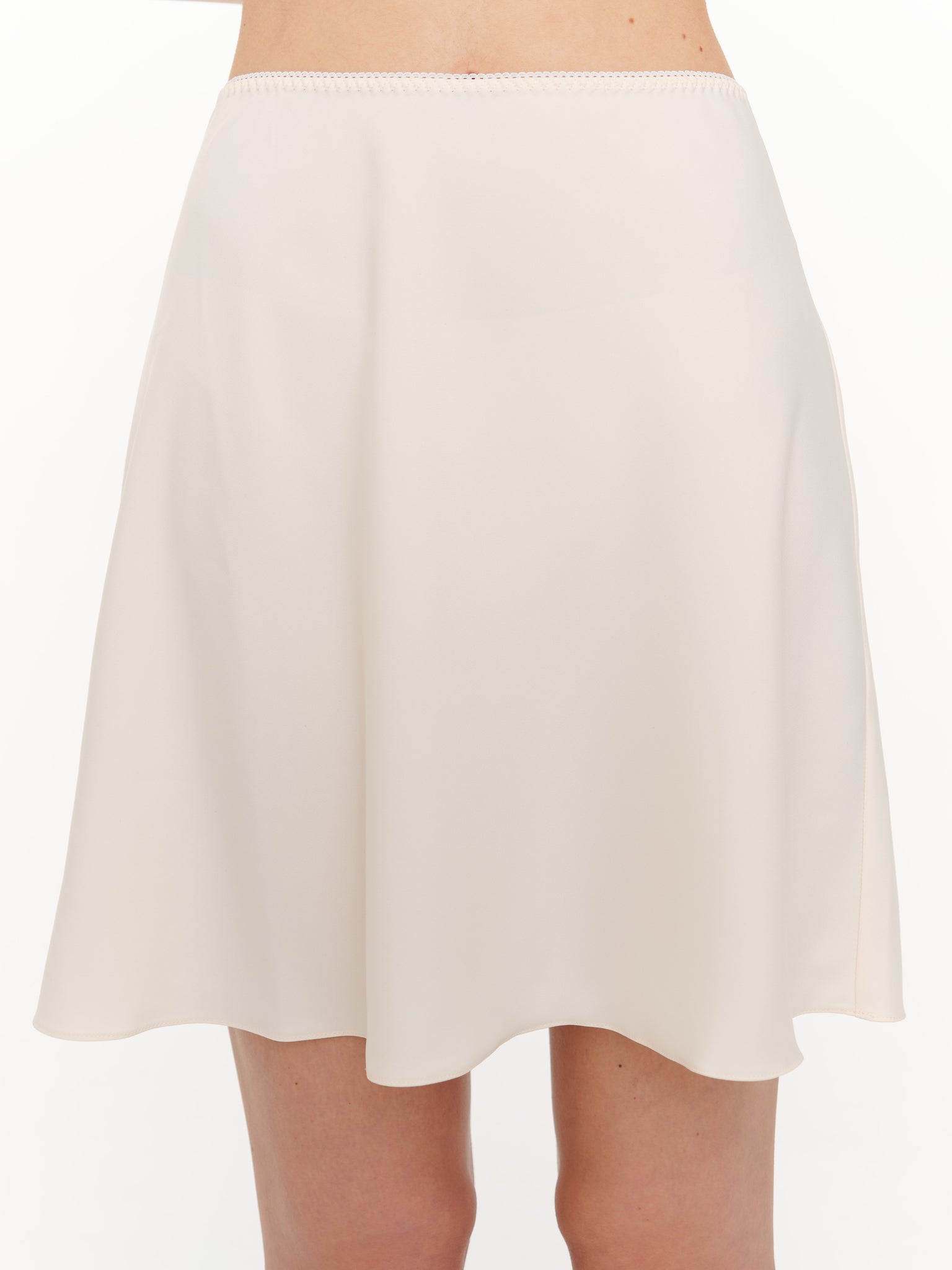 Satin mini skirt ivory