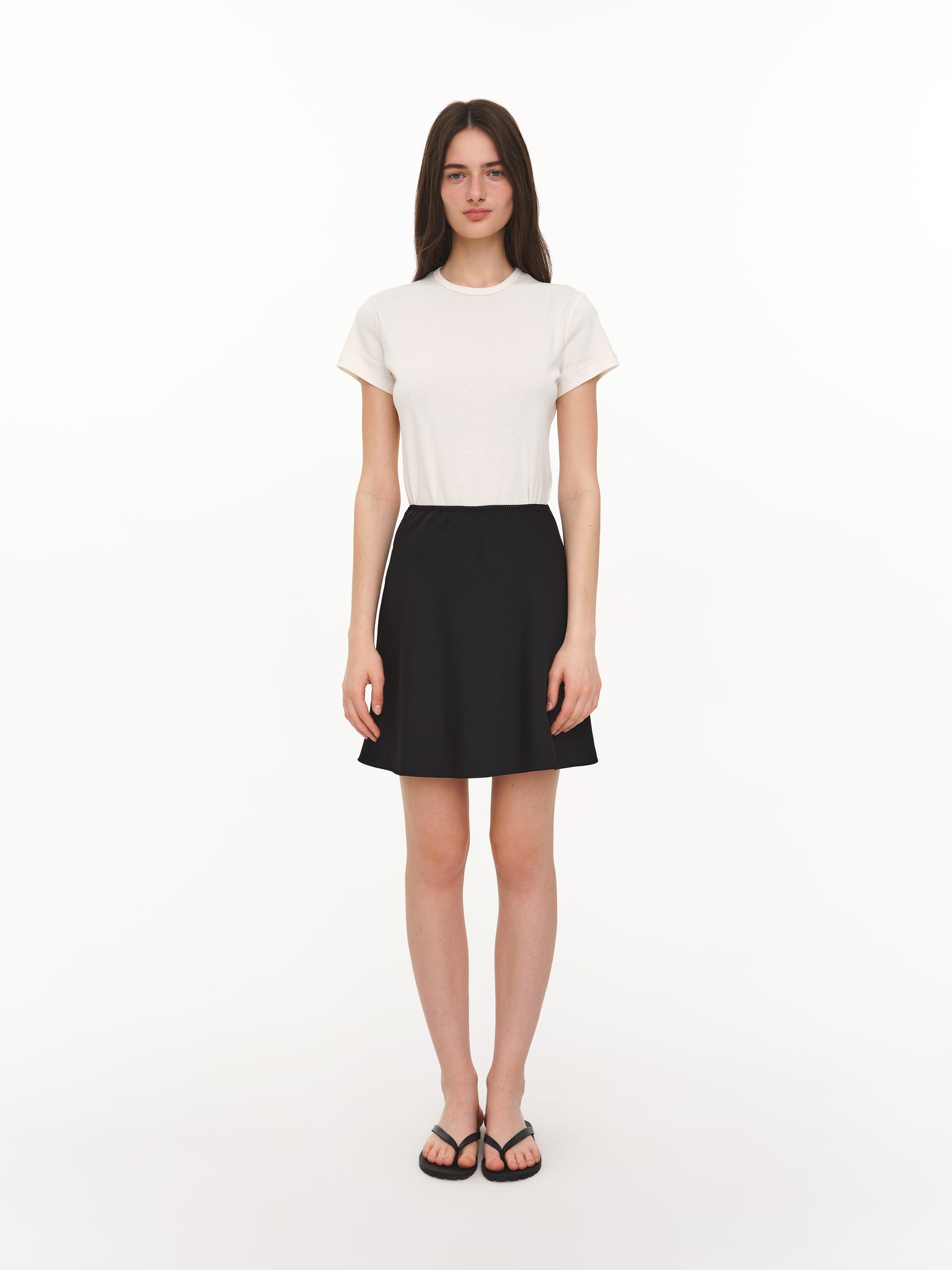 Satin mini skirt black