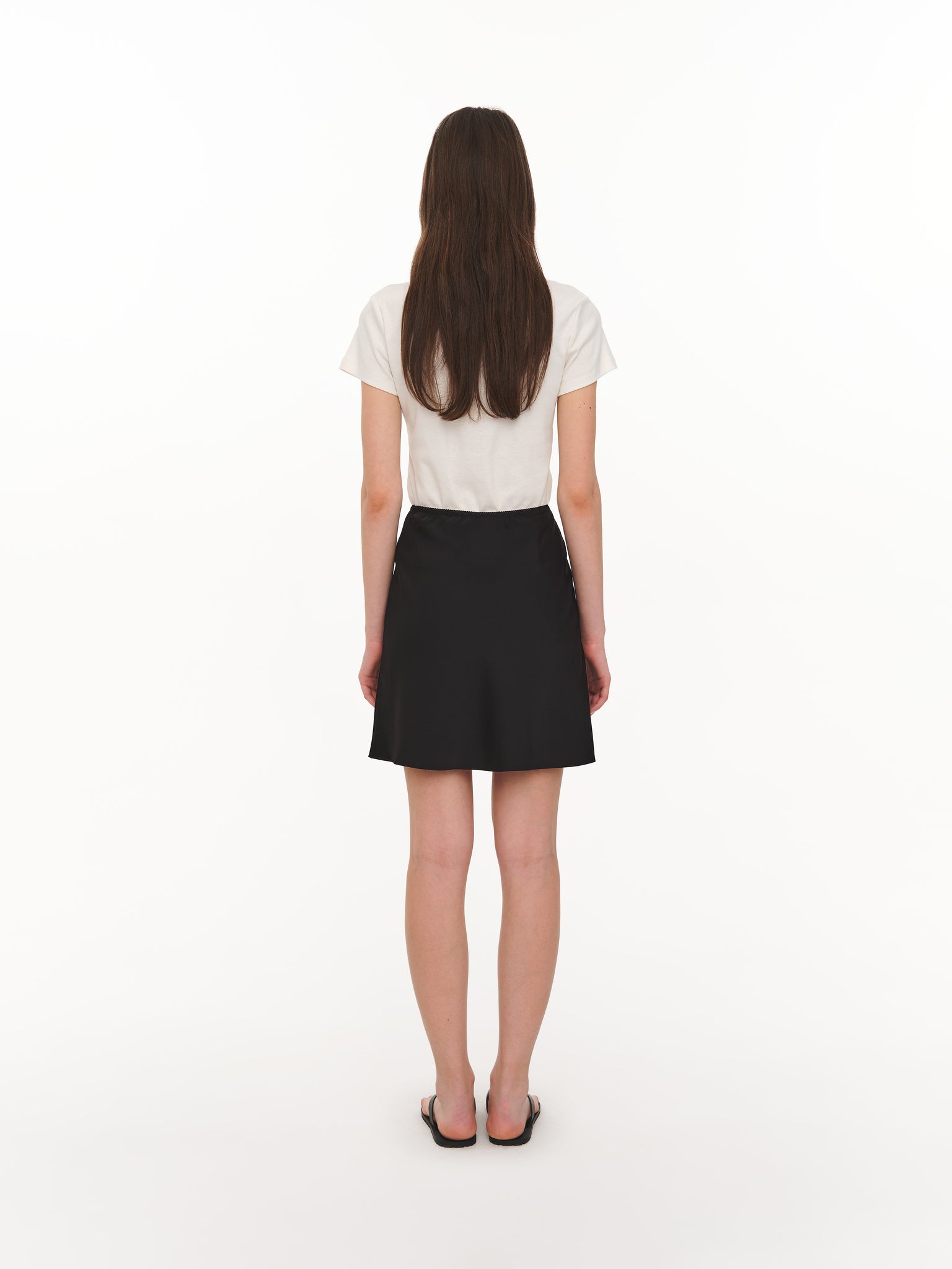 Satin mini skirt black
