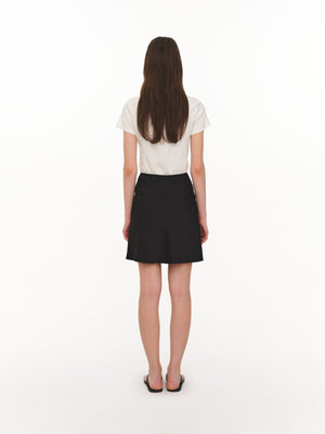 Satin mini skirt black