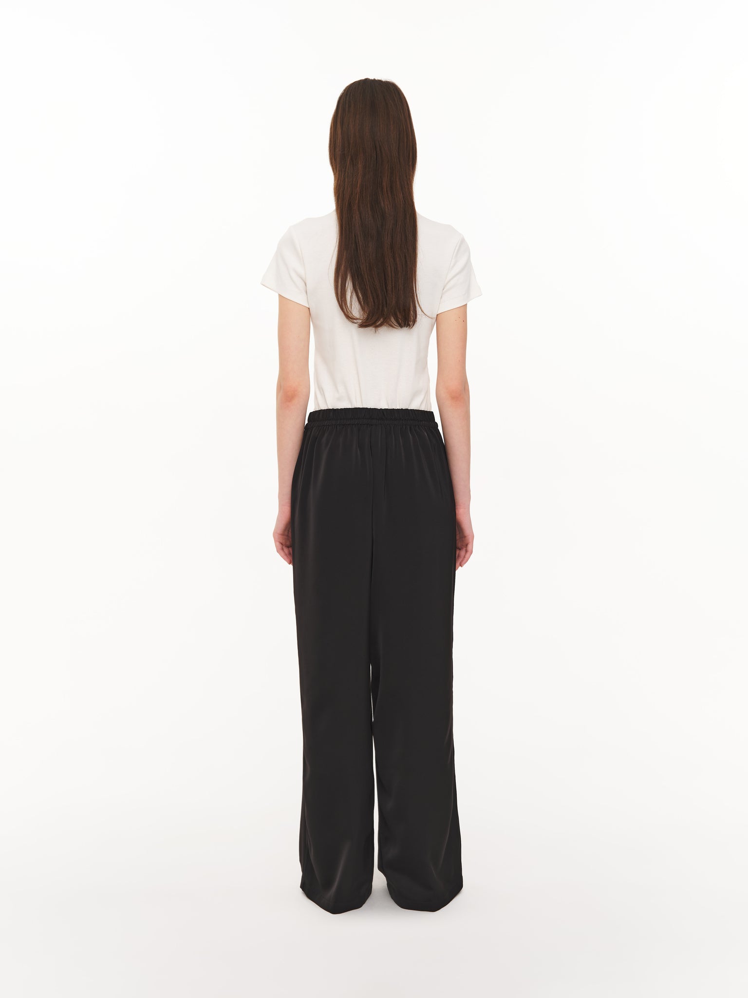 Black satin pants