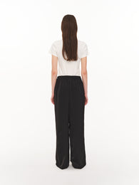Black satin pants
