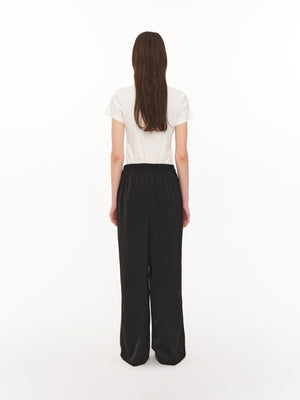 Black satin pants