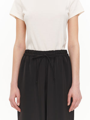 Black satin pants