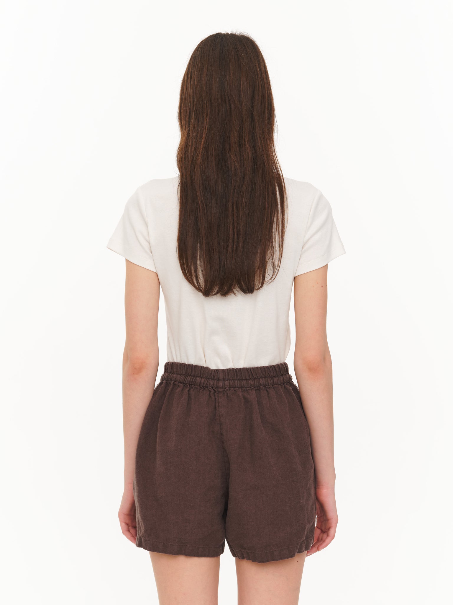 Basic linen shorts brown