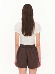 Basic linen shorts brown