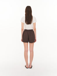 Basic linen shorts brown