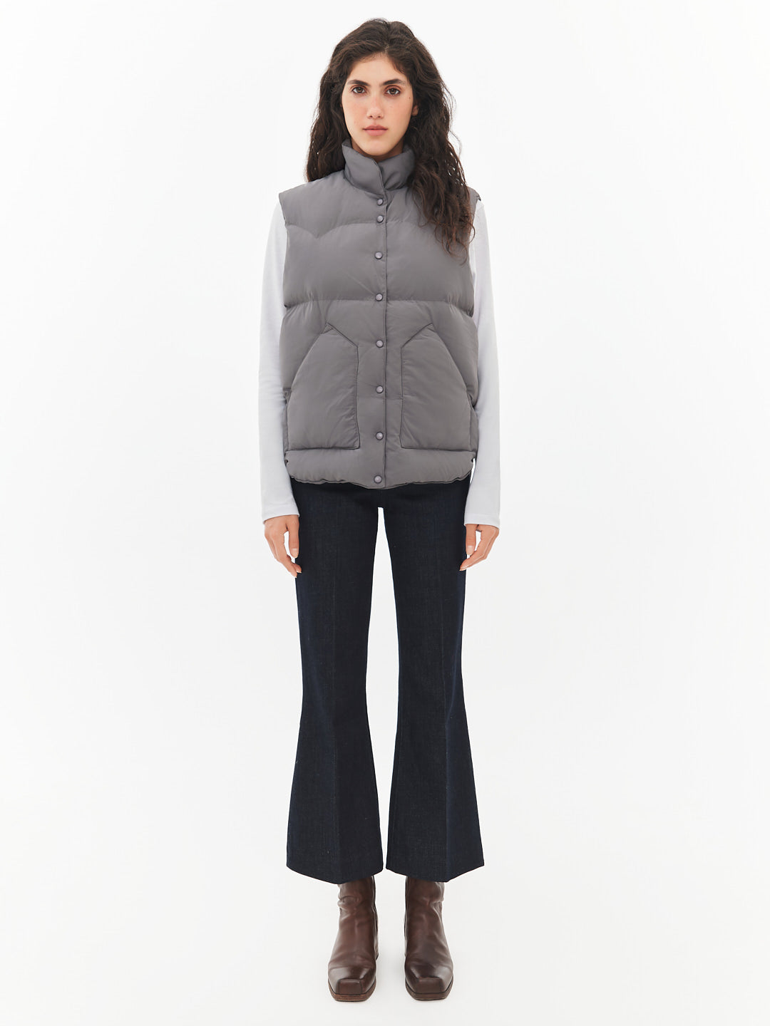 Basic insulated vest in grey