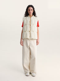 Down Vest in Milk