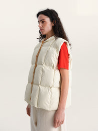Down Vest in Milk
