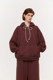 Zip hoodie SS23 brown burgundy