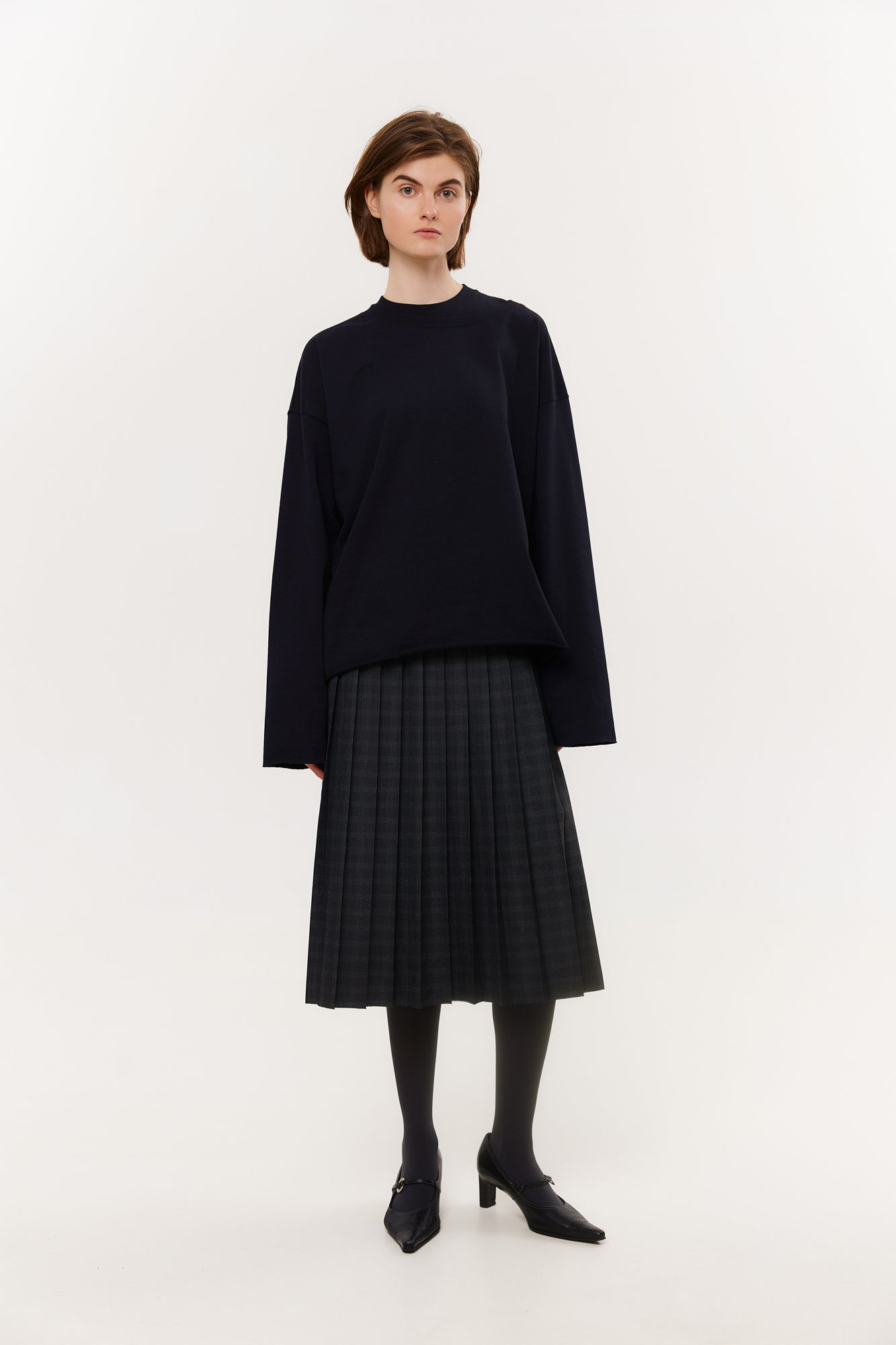Pleated midi skirt SS23 grey