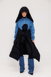 Black long down jacket