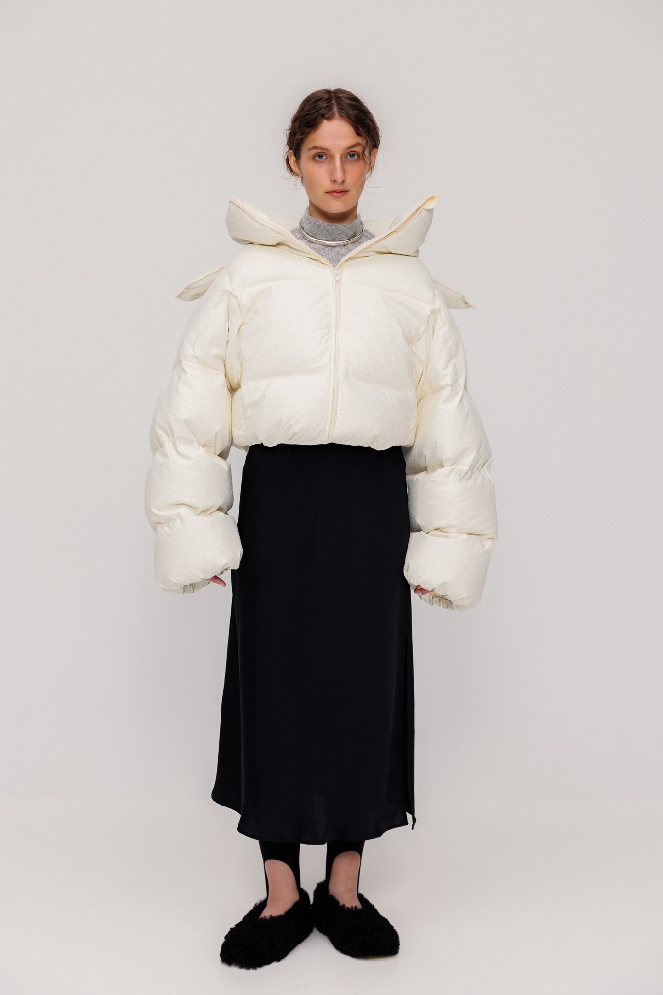 Milk short down jacket FW